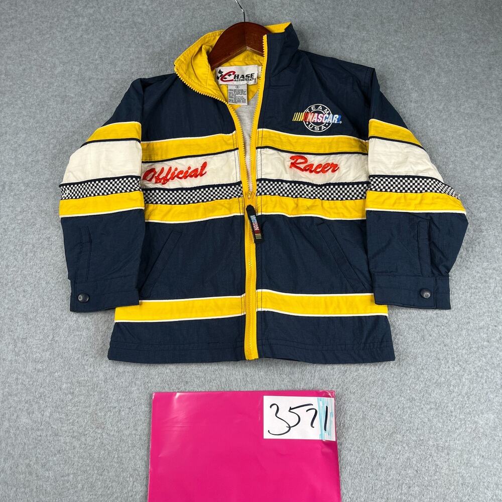 Vintage Nascar Windbreaker Jacket Youth 6 Chase Authentics Team USA Zip *see